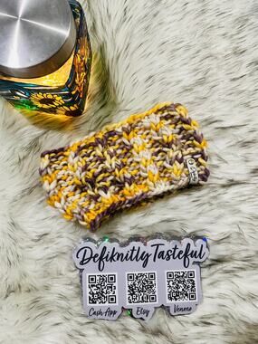 Hand Knit Merino Wool Headband - Salt Water Taffy Ear Warmer